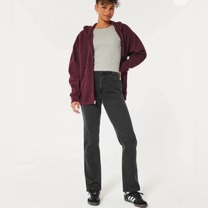 Hollister Slim Straight Faded Washed Black Jeans